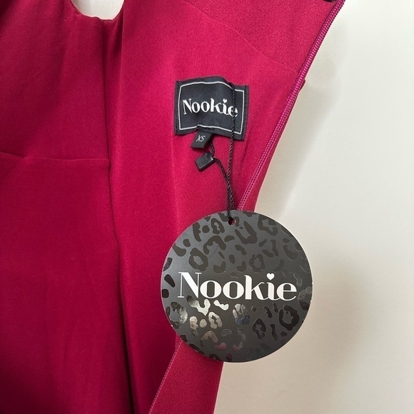 NOOKIE Dolly midi off the shoulder dress in ruby XS NWT - Picture 4 of 10
